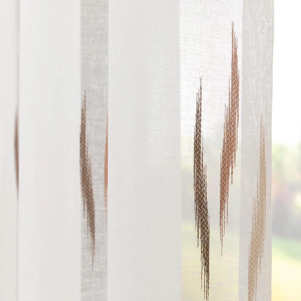 Vorhang Ikata Off-White mit Braun