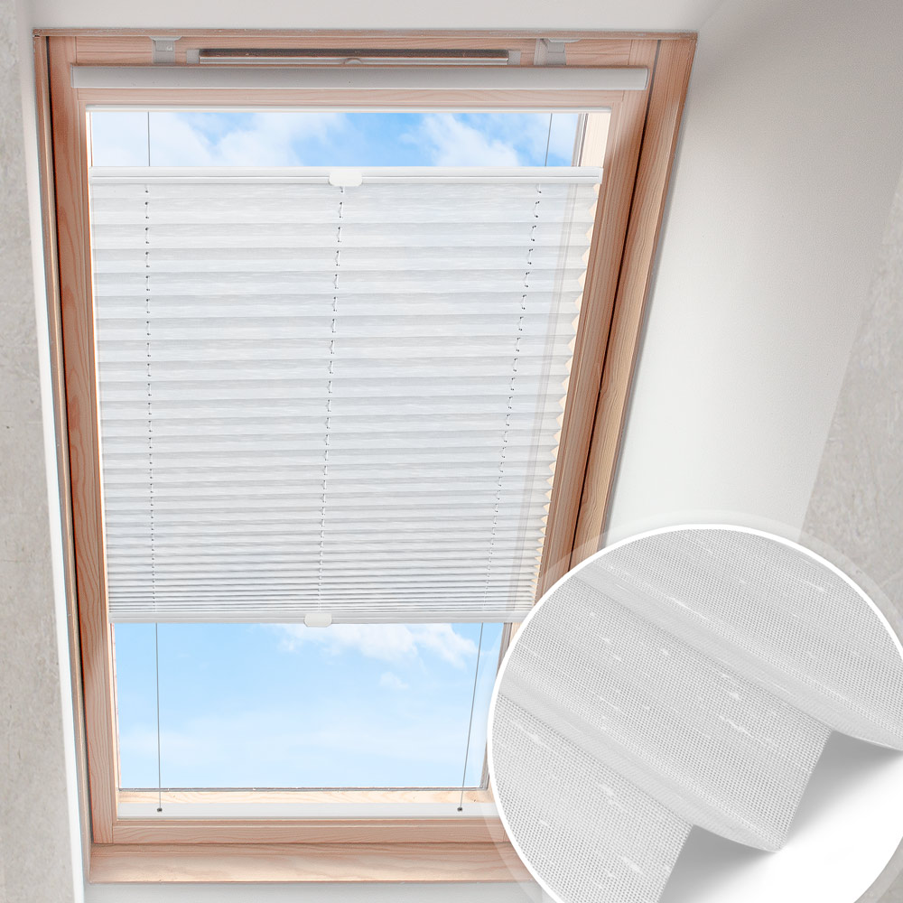 Dachfensterplissee Schneeweiß | transparent