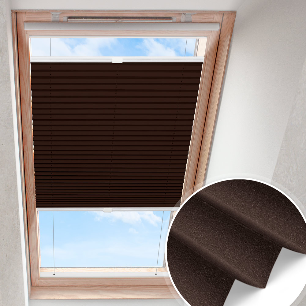 Dachfensterplissee Dunkelbraun | perlmutt