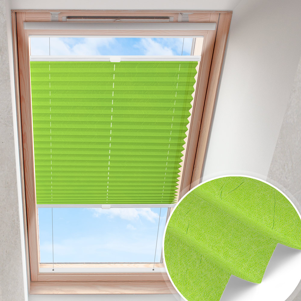 Dachfensterplissee Grün | crushoptik