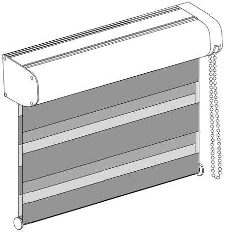 Doppelrollo mit 80mm Kassette