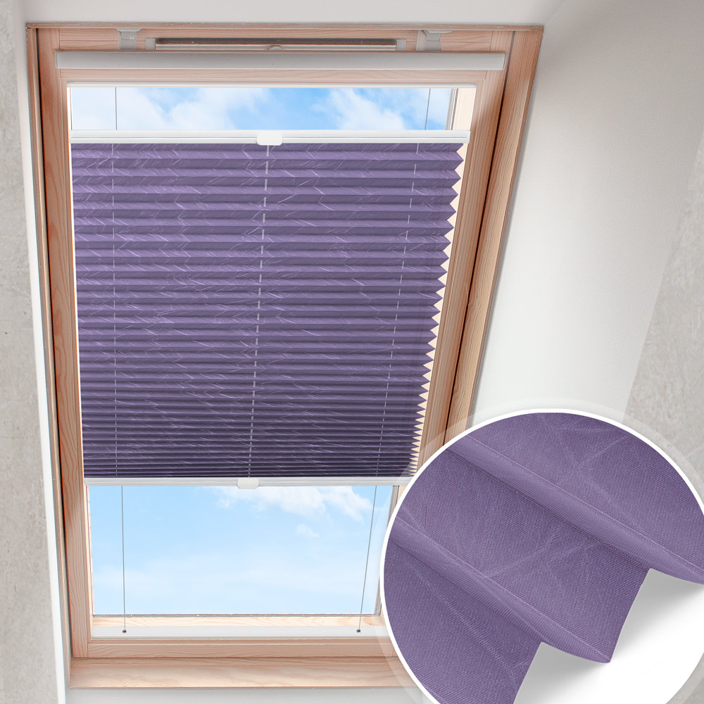 Dachfensterplissee Violett | crushoptik